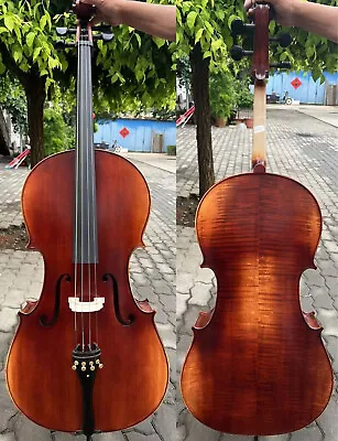 Best Model SONG Brand Flames Maple Wood Cello 7/8big And Mellow Sound #15321 • $959