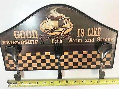 “GOOD COFFEE IS LIKE“ Kitchen Sign Plaque Wall RACK Farm Décor- Wood 14  X 8   • $24.99