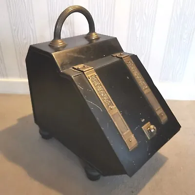 A Lovely Genuine Victorian Era Metal Coal Box Scuttle Purdonium • £79.95