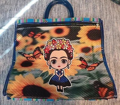 $20 • Buy Frida Kahlo Tote Mesh Bag Mexican Market Mercado Beach Handmade Bag