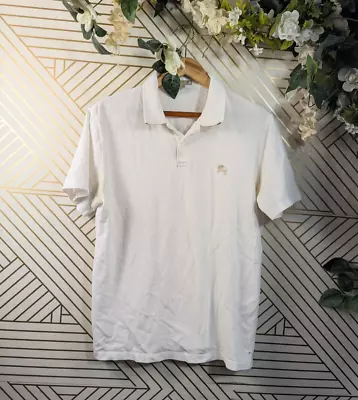 Burberry Men's Polo Shirt Button Front Tee T-shirt Top White Checker Large READ • $19.99