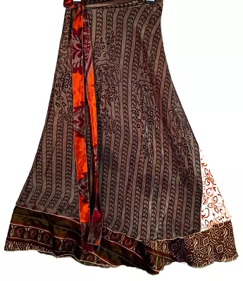 Incredible-art Women's Indian Sari Wrap Skirt Handmade Reversible Vintage Hippie • $26.03