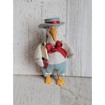 Kurt Adler Midwest Cannon Goose Boat Felt Ornament Xmas Bow • $16.51