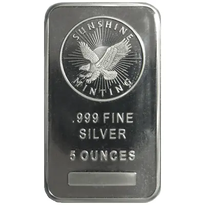 5 Troy Oz Sunshine Mint .999 Fine Silver Bar Mint Mark SI Sealed • $155.13