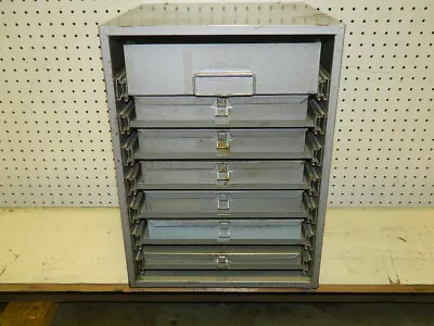 Vintage Metal 7 Drawer Parts Cabinet 13-1/2  Wide X 18  Tall X 14-1/2  Deep • $120