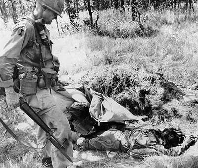 Lt. Col. Harold G.  Hal  Moore Jr Inspects Enemy Dead 8x10 Vietnam War Photo 21 • $7.43