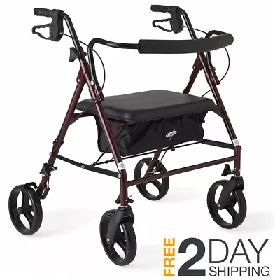 Medline Heavy Duty Rollator Walker Extra Wide Bariatric Rolling Mobility • $194.83