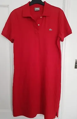 LACOSTE Womens Polo Dress Size 44 Large Red Cotton  • £38