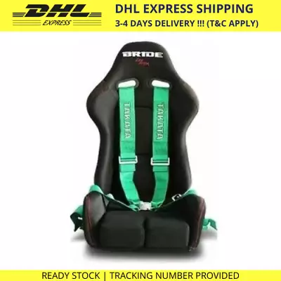 TAKATA 4 Point Snap-On 3  With Camlock Racing Seat Belt Harness Universal Green • £84.43