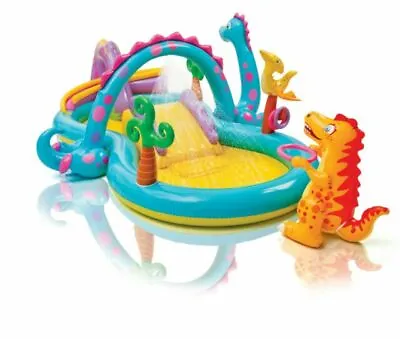 Intex Dinoland Inflatable Dinosaur Kids Play Centre Paddling Pool & Water Slide • £39.99