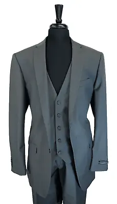 FERERA COLLECTION-MEN'S 3 PIECE MODERN FIT SUIT COLOR DK GRAY 48r Waist 44 • $78