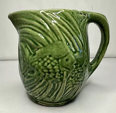 McCoy 1930's Vintage Art Pottery Green Angel Fish Pitcher • $22.50