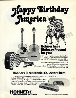 1975 Hohner Harmonicas & Guitars Old Collectible Vintage Print AD (666) • $4.99