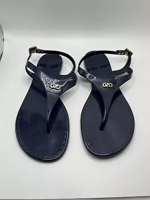 COLE HAAN Miley Jelly Thong Sandals Woman's Size 8 Blue Casual Beach D41669 • £25.06