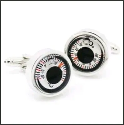 £3.99 • Buy Temperature Silver Cufflinks Novelty Technical Wedding For Shirt Suit