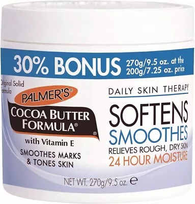 Palmers Cocoa Butter Original Solid Formula Cream Jar 270g Vitamin E • £11.01