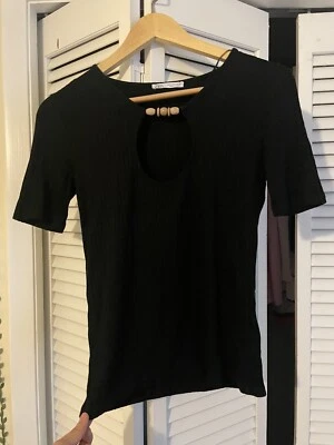$2.99 • Buy Zara Black Ribbed Top Size Small