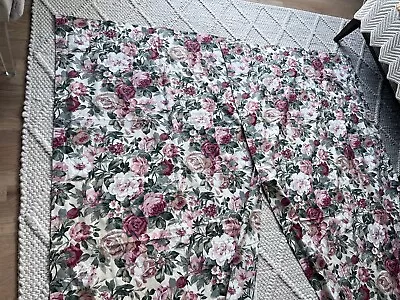 Vintage Croscill Arbor Rose Curtains Set Panels 2 Panels 40-86 Inches. • $55