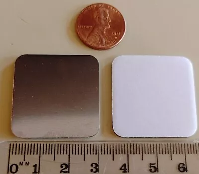 Adhesive Thin Metal Square Plate For Magnetic Cell Phone Holder 30mm X 30mm • $2.41