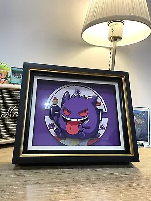 Pokemon Mini Gengar Anime 3D Art Picture Frame Bedside Home Decor Baby Shower • $44.91