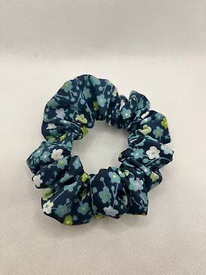 Blue With Small Flowers Scrunchie Hair Ties Sustainable 100% CottonHandmade • £1.99