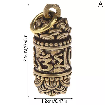 1Pc Hollow Brass Buddha Bottle Sutra Cylinder Pendant Vintage Metal Pill Box BL • $1.56