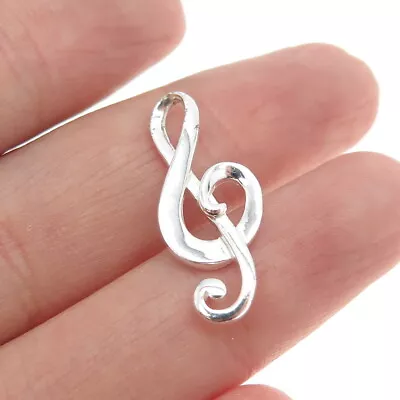 925 Sterling Silver Treble Clef Music Note Charm Pendant • $22.95