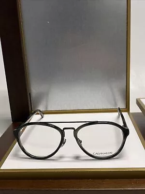 New Calvin Klein Men Eyeglasses CK18511 007 Charcoal Havana Aviator 53-17-140 • $43.59