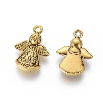 £2.15 • Buy 10 X Tibetan Gold Christmas Angel Fairy Pendants Charms Jewellery Making 