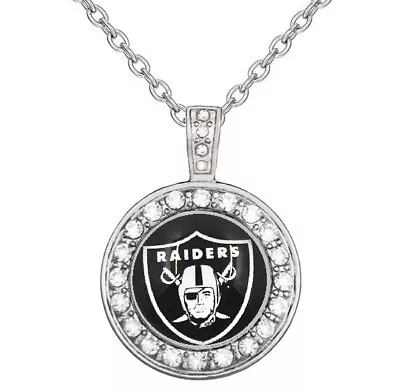 Special Oakland Raiders Womens 925 Sterling Silver Necklace Football D18 • $23.95