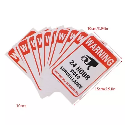 10pcs/lot Waterproof PVC CCTV Video Security Sticker Warning Signs • $7.83