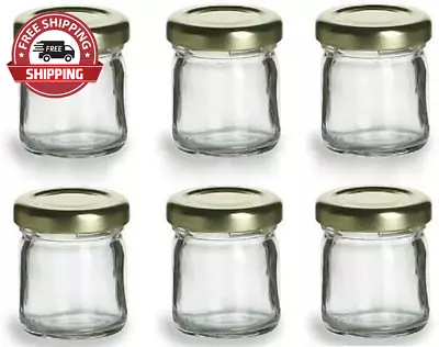 6 Pcs 1.5 Oz Mini Glass Jars With Lids - MADE In USA - For Jam Honey Wedding  • $26.13
