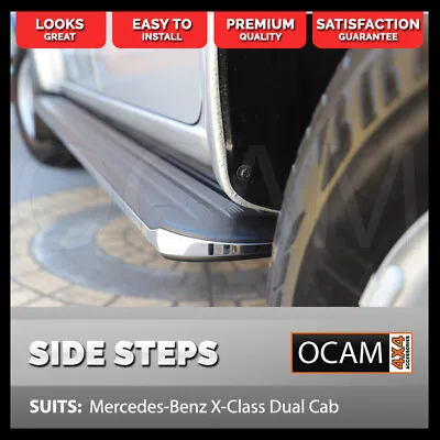 Aluminium Side Steps For Mercedes-Benz X-Class Dual Cab Running Boards • $319