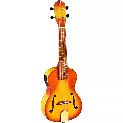 Ortega Saloon Series RUSL-HSB Archtop Concert A/E Ukulele Violin Sunburst • $249.99