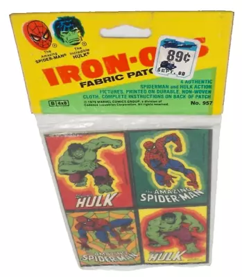 Vintage Four Marvel Comics Iron-On Cloth Patches Spider-Man & The Hulk 1979 Art • $79.99