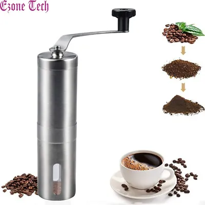 Portable Manual Coffee Grinder Stainless Steel With Ceramic Burr Bean Mill • $9.60