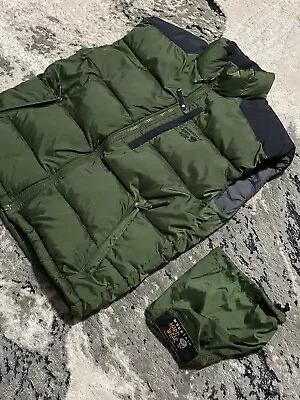 Mountain Hardware Mens Goose Down Puffer Vest Full Zip Green Medium Packable • $45