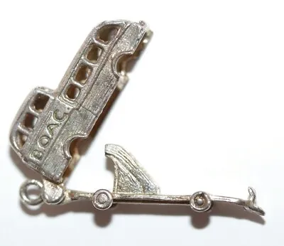 Rare Vintage Sterling Silver Opening BOAC English Tour Bus Bracelet Charm • $24.99