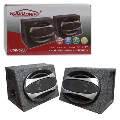 AudioDrift CSB-6900 Loaded 6×9  6x9 Inch 4-Way Speaker Enclosures Box 500W Max • $79.99