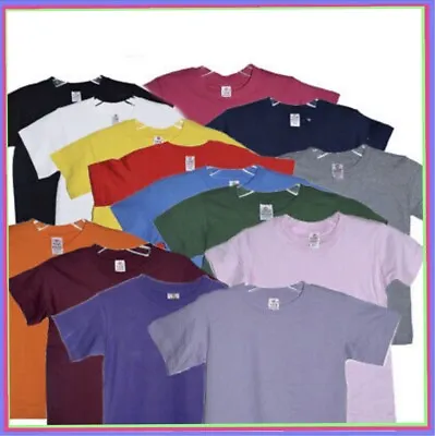 5 Pack Boy T-shirt 5 Colors 100% Cotton Tkm Brand Plain Lot 13+ Colors Tee Lot • $29.99