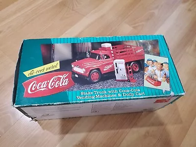 Coca Cola 1996 Stake Vending Machines Dolly Cart Diecast Truck • $28