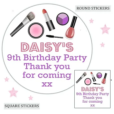 Personalised Birthday Stickers Labels For Party Bag Thank You Makeup • £3.99