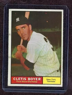 1961 Topps Baseball Card #19 Clete Boyer New York Yankees VG-EX! • $5.95