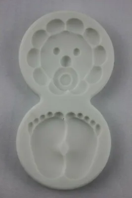 Baby Feet Mould And Baby Bonnet Face Fondant Icing Cake Decorating Resin  Crafts • £5.25