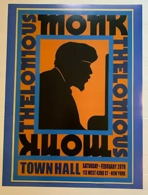 Thelonious Monk @ Town Hall Concert Music Poster  Jazz 18x24 Free Shipping • $6