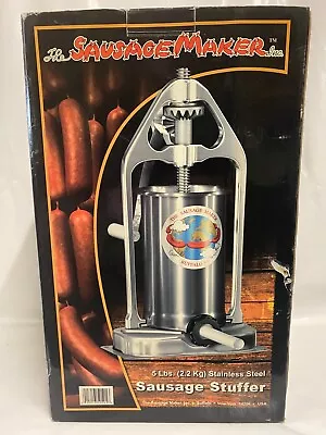 Sausage Maker Heavy Duty Commercial 5 LBS Stainless Steel Sausage Stuffer NwOth • £129.99