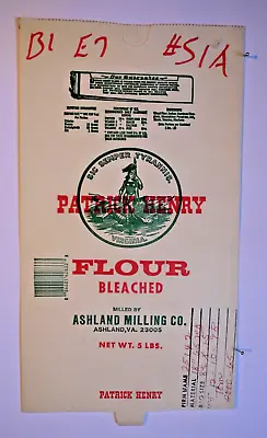 $15 • Buy Vintage Sack Paper Bag - PATRICK HENRY FLOUR, ASHLAND MILLING, ASHLAND VA 2000