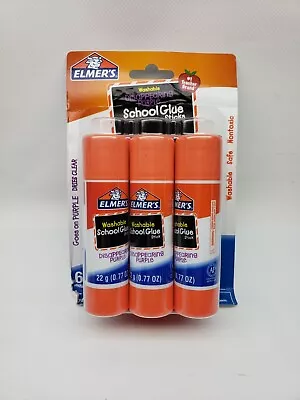 6 Giant Elmer's Glue Sticks (22g) Washable Disappearing Purple School Glue • $8.99