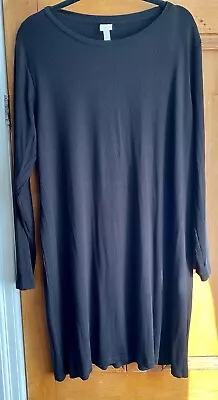 Ladies H&M Black Tunic Dress Sz Xl • £4