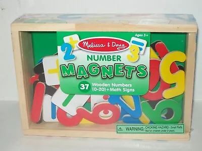 Melissa & Doug 37 Wooden Number Magnets In A Box • $15.75